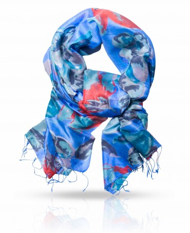 Палантин Женский S30-BIGFLOWER/BLUE